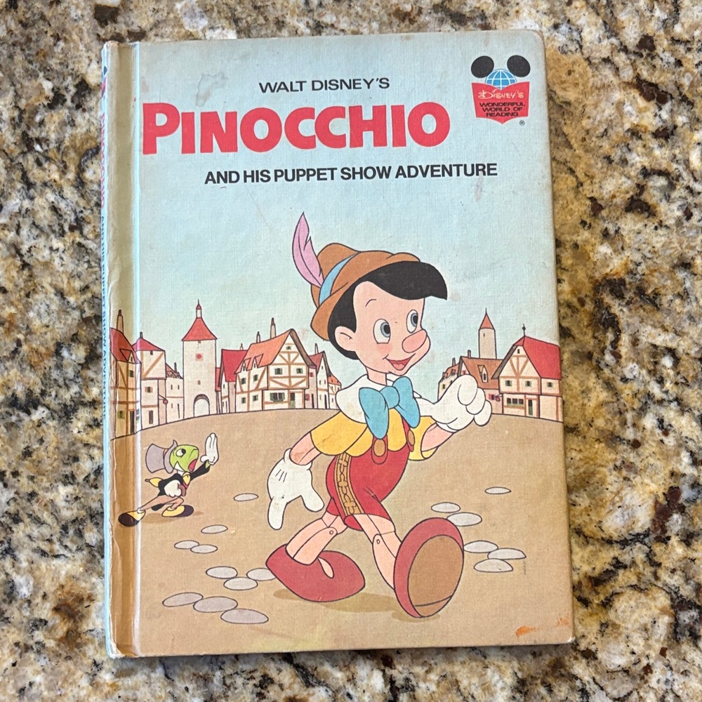 5 for $35- Disney's Pinocchio Storybook with Red and Blue Accents